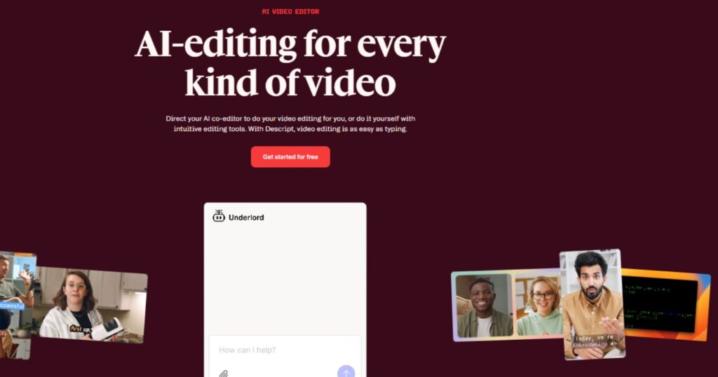 Descript AI Video Generators Tool